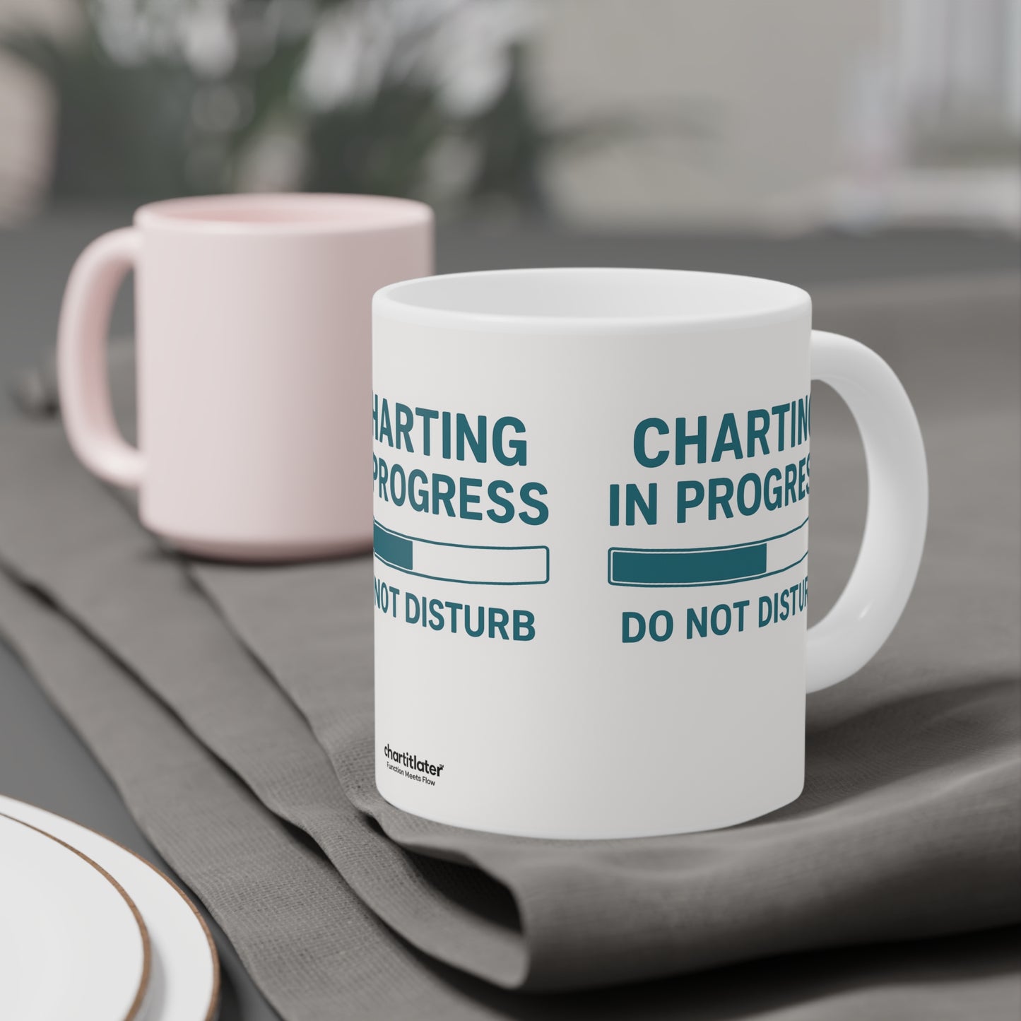 Charting in Progress Mug – For Healthcare Workers on the Brink (of Finishing Their Notes)