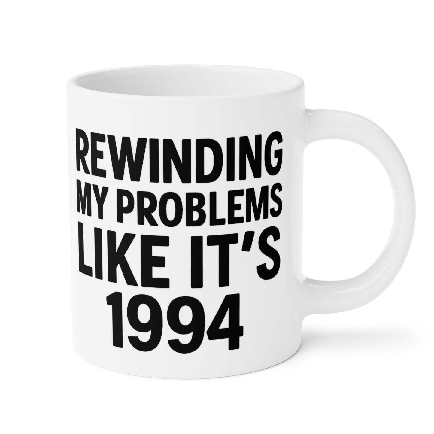 Retro Mixtape Mood Mug – Rewinding My Problems Like It’s 1994 | 90s Nostalgia Coffee Cup