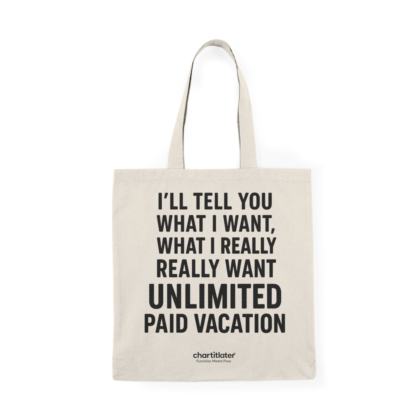 Unlimited Paid Vacation Tote – Funny 90s-Inspired Canvas Bag for Work Rebels