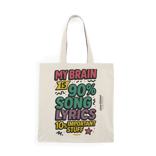 90% Song Lyrics” Tote – Chart It Later Vibes