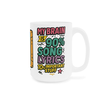 Colorful Song Lyric Ceramic Mug – Mixtape Vibes for Music Lovers & Sass Queens