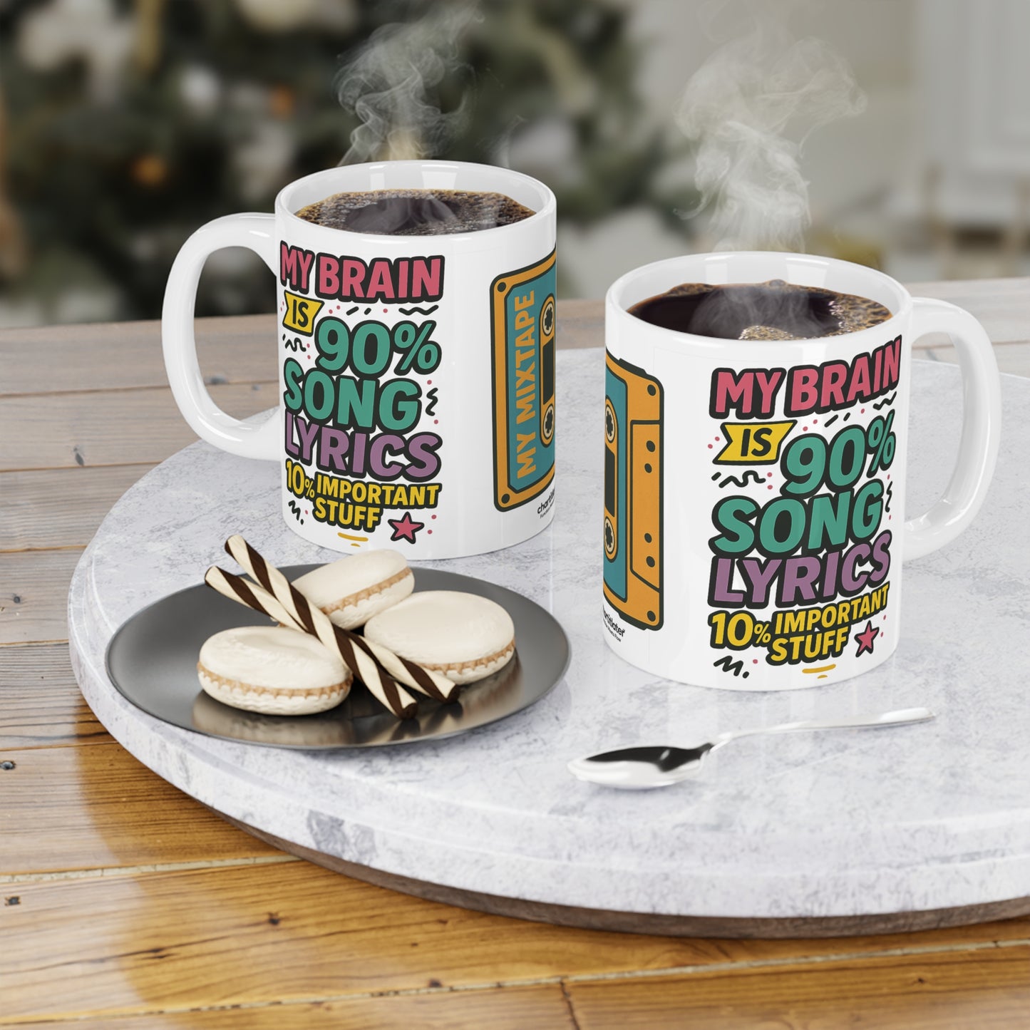 Colorful Song Lyric Ceramic Mug – Mixtape Vibes for Music Lovers & Sass Queens