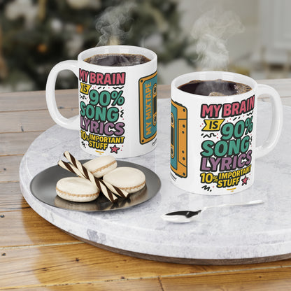 Colorful Song Lyric Ceramic Mug – Mixtape Vibes for Music Lovers & Sass Queens