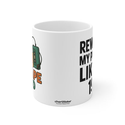 Retro Mixtape Mood Mug – Rewinding My Problems Like It’s 1994 | 90s Nostalgia Coffee Cup