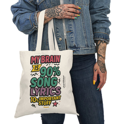 90% Song Lyrics” Tote – Chart It Later Vibes