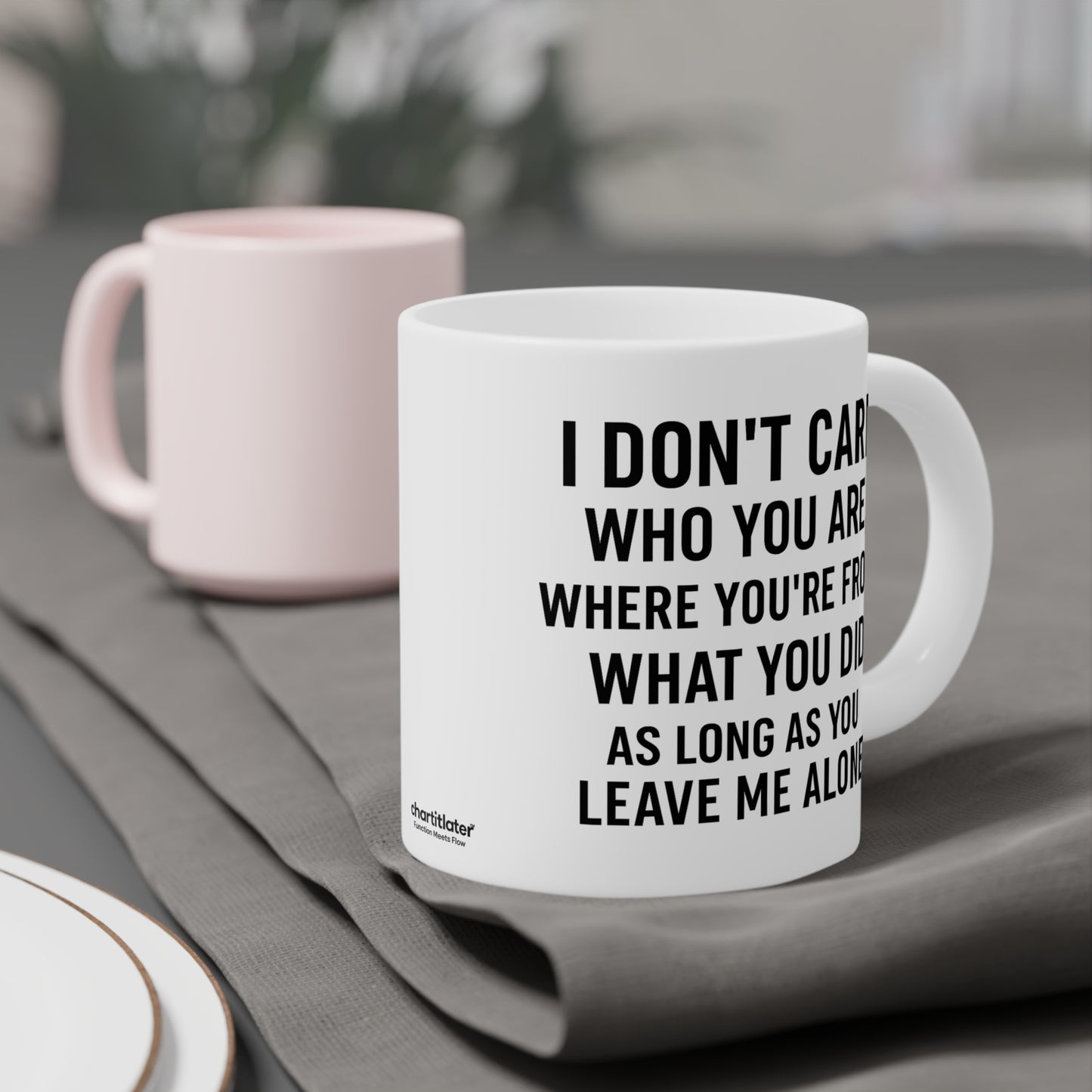 Sassy Quote Mug – I Don’t Care Who You Are, Just Leave Me Alone | Funny Gift for Coffee Lovers
