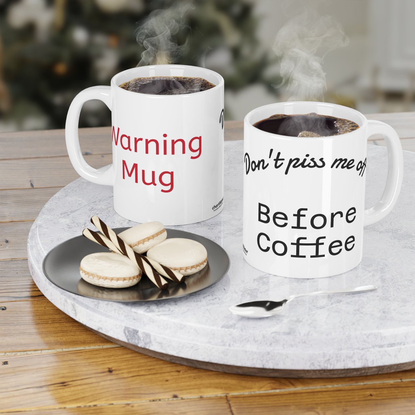 Caffeinated Warning Ceramic Mug – “Don’t Piss Me Off Before Coffee