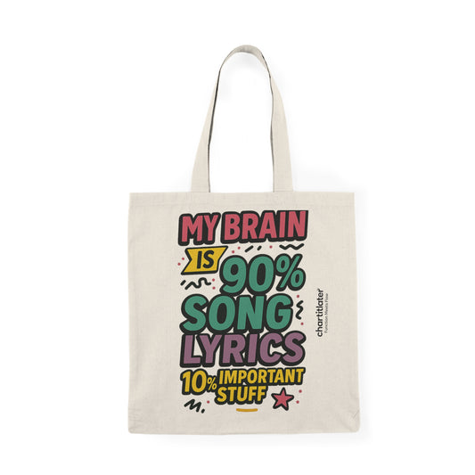 90% Song Lyrics” Tote – Chart It Later Vibes