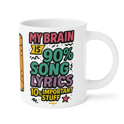 Colorful Song Lyric Ceramic Mug – Mixtape Vibes for Music Lovers & Sass Queens